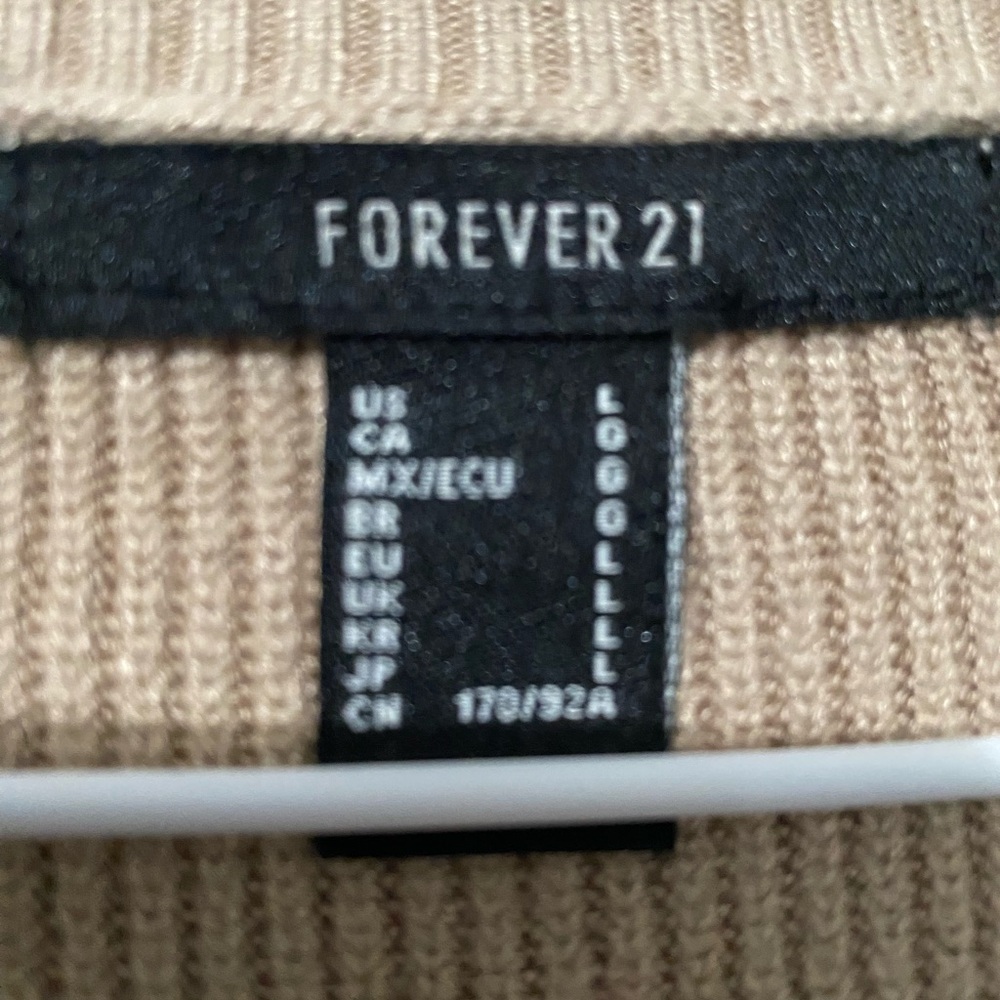 Forever 21 Tan V-Neck Sweater Dress - Picture 2 of 3